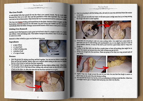 Open pages from The Lost SuperFoods with recipe steps